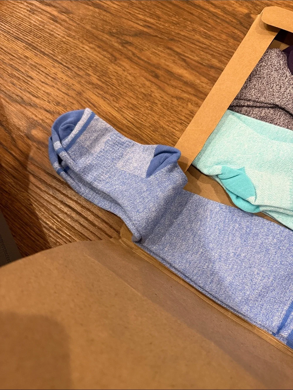 3-Pair Women's Compression Socks in Purple, Mint, and Light Blue